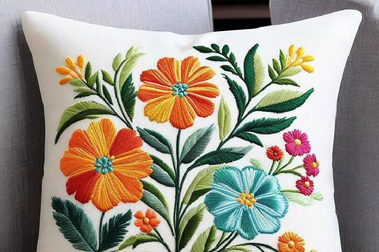 Gul-e-Rangin Embroidered Cushion